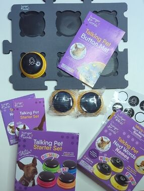 Hunger For Words Talking Pet Starter Kit, Button Mat, Next Words With Stickers